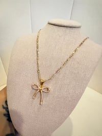 Bow coquette necklace gold laminated 