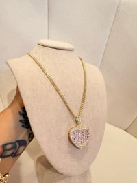 Image 2 of Pink lux gold laminated necklace 