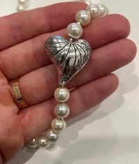 Image 2 of Bubble pearl necklace with heart 