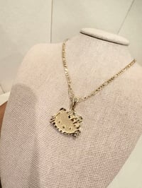 Image 1 of kitty face gold laminated necklace 