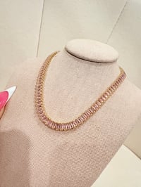 Image 1 of pink tennis adjustable gold laminated necklace/choker 