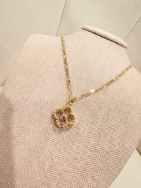 Image 2 of Alyssah pink gold laminated necklace 