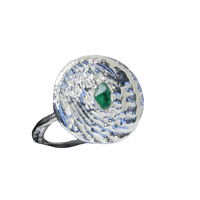 Image 2 of Emerald Swirl Ring