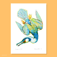 tamagawa cormorant - limited edition print A3