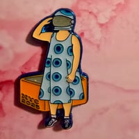 Image 1 of Phish Fishman Spaceman NYE 25 Enamel Pin Glitter Visor Variant 