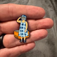 Image 2 of Phish Fishman Spaceman NYE 25 Enamel Pin Glitter Visor Variant 