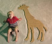 Image of Unfinished READY TO PAINT Wooden Animal Puzzle Giraffe Cutout