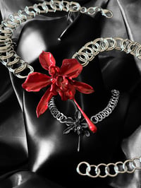 Image 1 of Bleeding Orchid Chainmaille Necklace