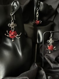 Image 3 of Spider Lily Chainmaille Earring 