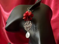 Image 3 of Hibiscus Rosa Chainmaille Earring 