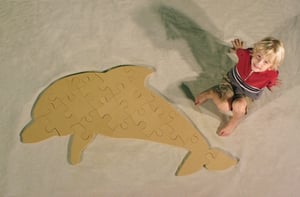 Image of Unfinished READY TO PAINT Wooden Animal Puzzle Dolphin Cutout