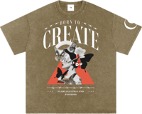 Image 3 of Oversized Snow Washed "Create" T-shirt 250gsm|7.4oz