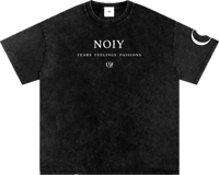 Image 2 of Oversized Snow Washed "Faith NOIY" T-shirt - Black 250gsm|7.4oz