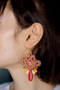 Image 2 of Mini Earrings - Boho Corail - Fermoirs Argent 925 