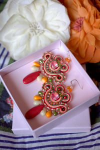 Image 4 of Mini Earrings - Boho Corail - Fermoirs Argent 925 