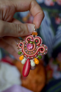 Image 3 of Mini Earrings - Boho Corail - Fermoirs Argent 925 
