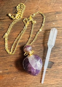 Image 5 of Amethyst Essential Oil Heart Necklace 