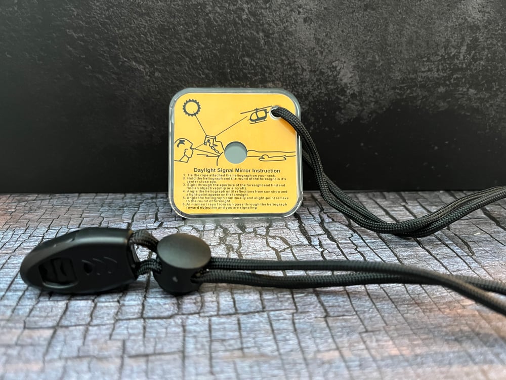 Image of Emergency signal mirror whistle combo