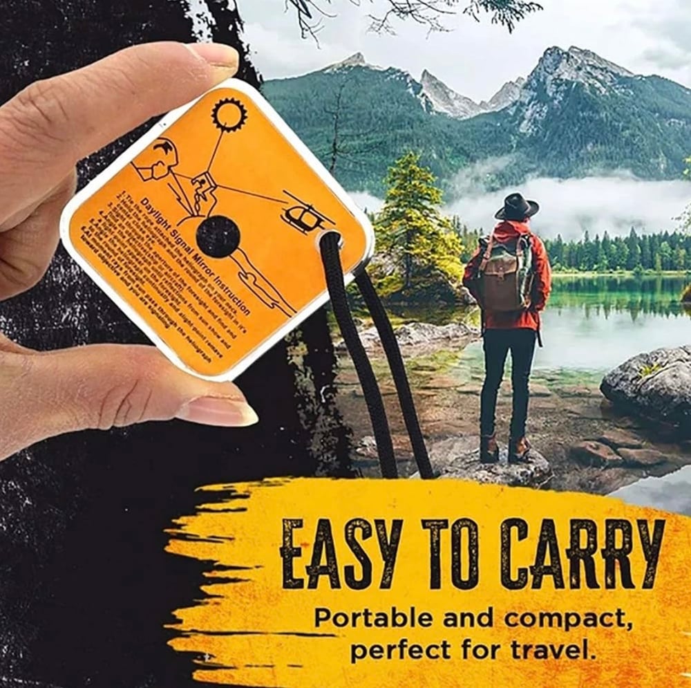 Image of Emergency signal mirror whistle combo