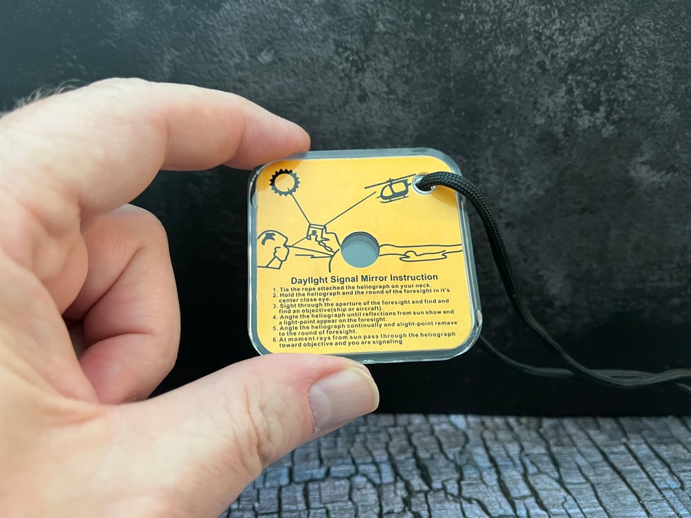 Image of Emergency signal mirror whistle combo