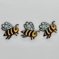 Image 3 of Set of 3 Bee's Enamel Pin Set 