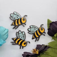 Image 2 of Set of 3 Bee's Enamel Pin Set 