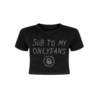 SUB TO MY ONLYFANS RHINESTONE BABYGIRL TOP