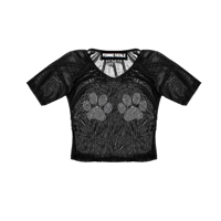 PUP SLUT RHINESTONE MESH BABYGIRL TOP