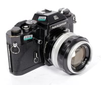 Image 1 of Nikon Nikkormat EL BLACK 35mm SLR film camera with Nikkor S 50mm F1.4 lens #2926