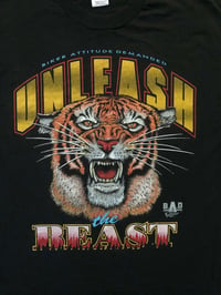 Image 1 of 1993 vintage bad rags Unleash the Beast Tiger shirt Large
