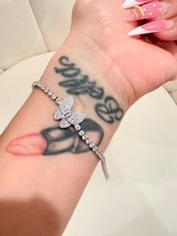 Image 1 of butterfly silver laminated bracelet 