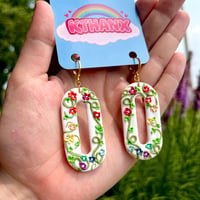 Image 1 of WHITE Spectrum Bloom Dangles 