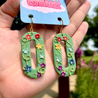 Image 1 of GREEN Spectrum Bloom Dangles 