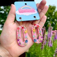 Image 2 of PINK Spectrum Bloom Dangles 