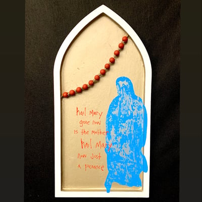 Image of now just a penance (original painting) in niche frame