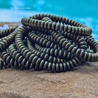 Image 1 of Tidal Patina Czech Glass Disc Beads | 6mm Turquoise Matte Shine Spacers | Teal Czech Glass Beads