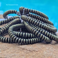 Image 2 of Tidal Patina Czech Glass Disc Beads | 6mm Turquoise Matte Shine Spacers | Teal Czech Glass Beads