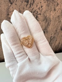 Image 1 of Butterfly heart gold laminated ring 