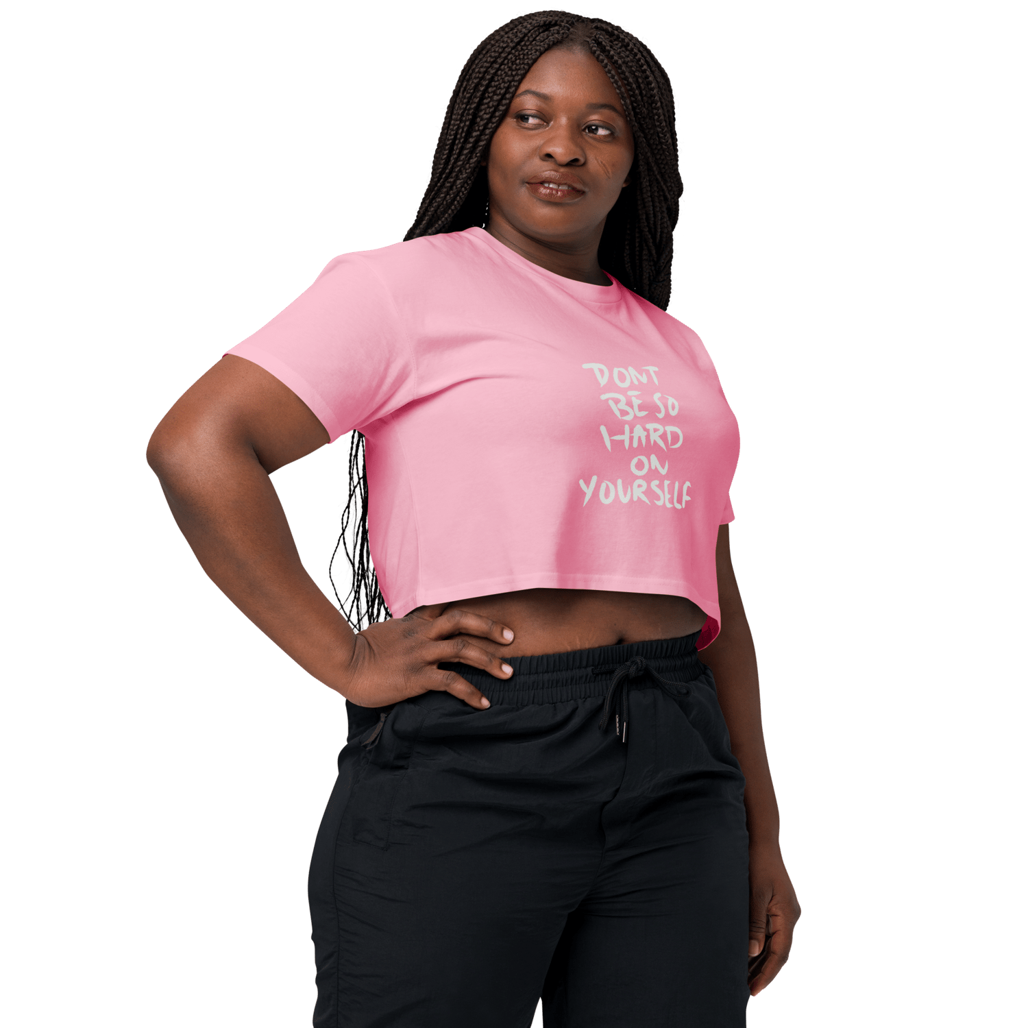 Image of Don't Be So Hard On Yourself crop top
