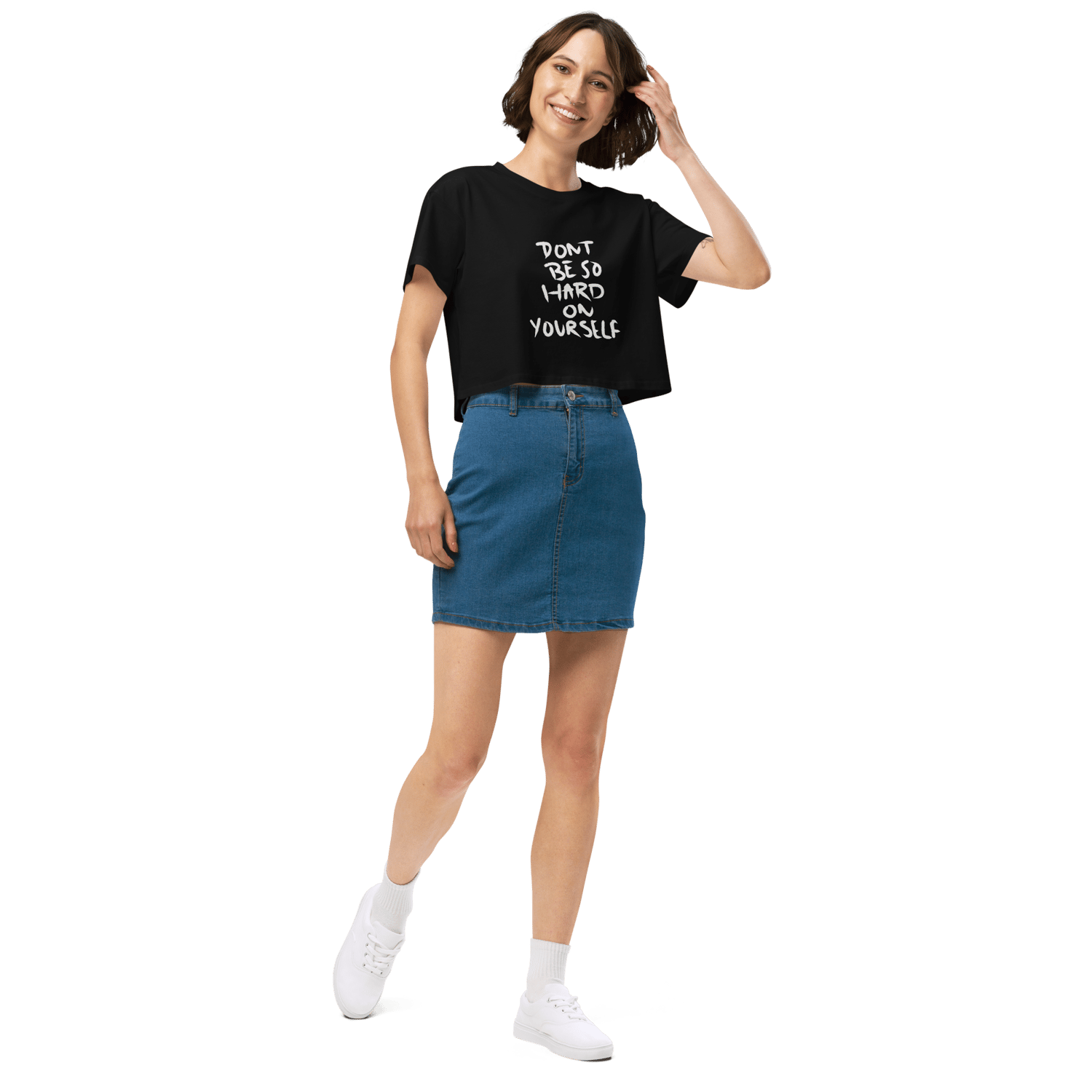 Image of Don't Be So Hard On Yourself crop top