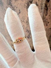 Image 2 of Kitty face adjustable gold laminated ring 