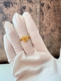 nugget heart gold laminated ring 