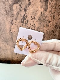 Image 2 of Rolx heart gold laminated earrings 
