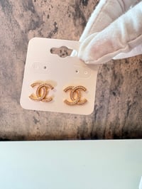 C C earrings gold laminated 