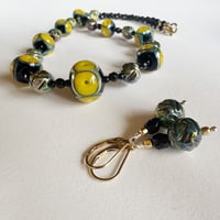 Image 1 of Mustard and Lustre Necklace/Earrings Set