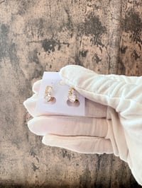 Image 2 of Small heart hoops gold laminated 