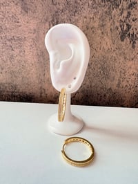 Image 2 of Dainty gold laminated hoops 