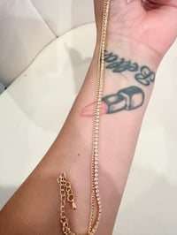 double chain gold laminated anklet 