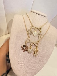 Image 2 of autism gold laminated necklace 