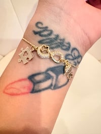 Image 1 of Autism infinity gold laminated bracelet adjustable 